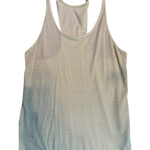 Lululemon Womens yellow Striped Racerback Tank Top sz 10 - Picture 5 of 8